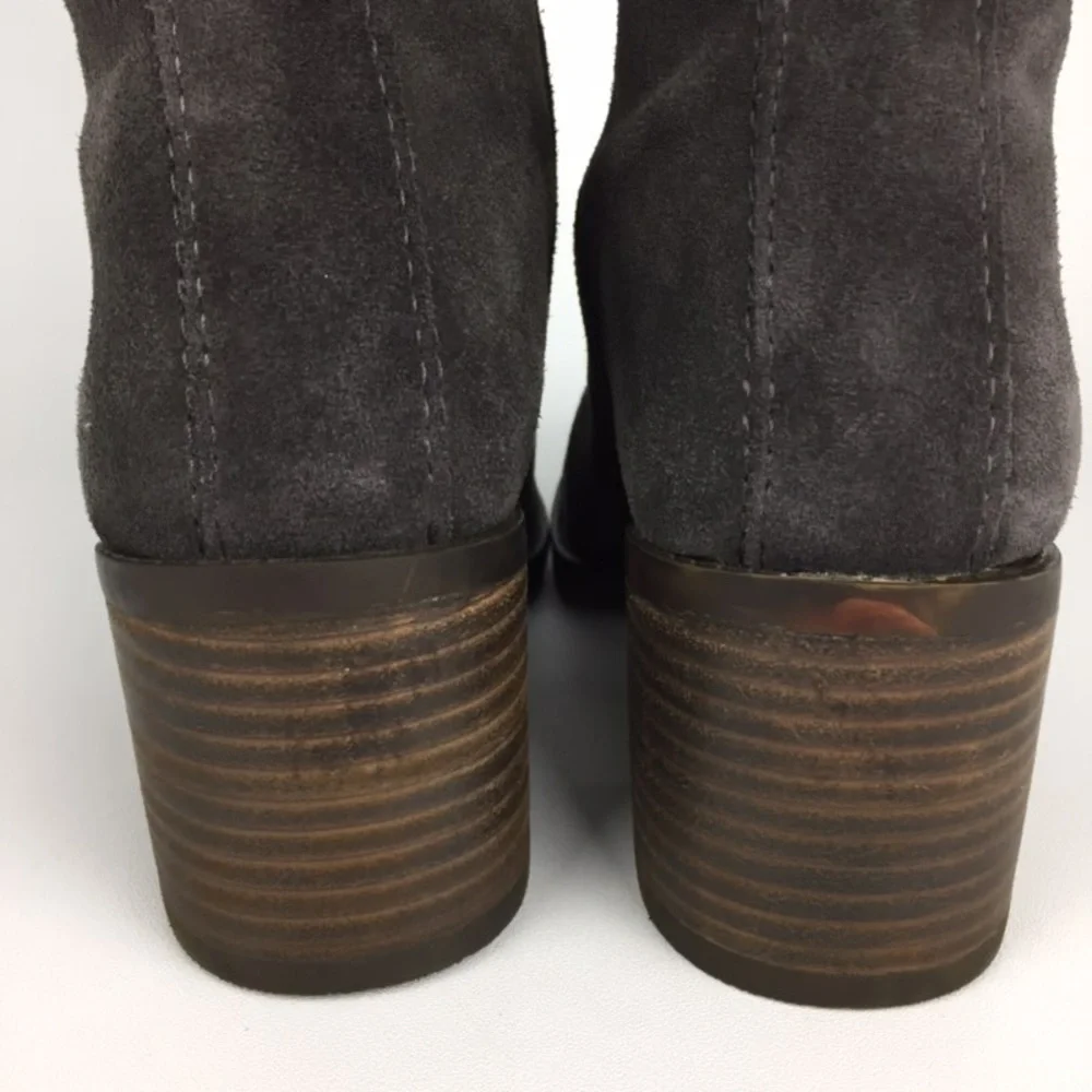 Lucky Ramsden Gray Suede Over the Knee OTK Heeled Boot 6